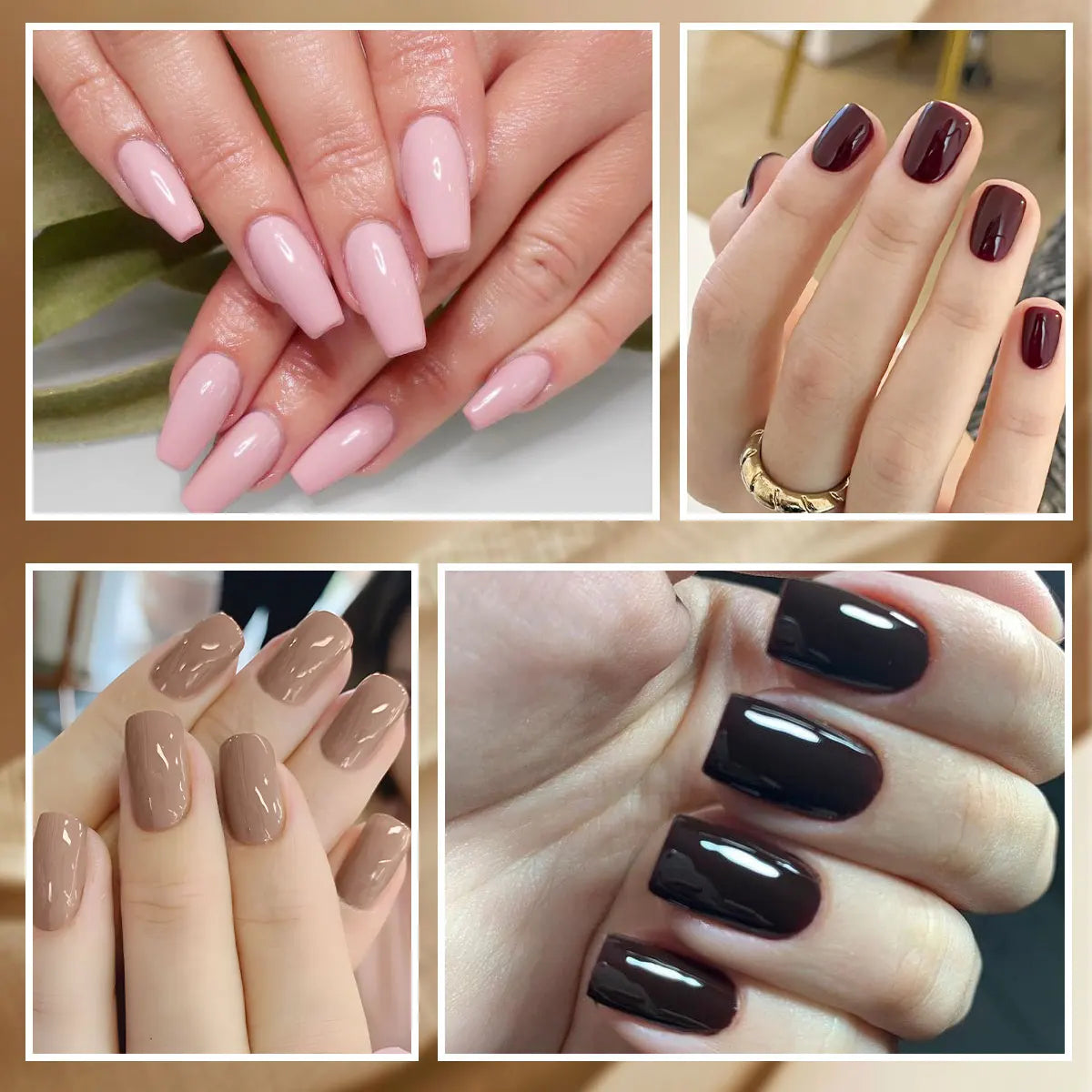 Gel Nail Polish Set – 6 Classic Colors, 8ml Bottles