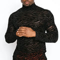 Men's Lace Turtleneck Long-Sleeve T-Shirt