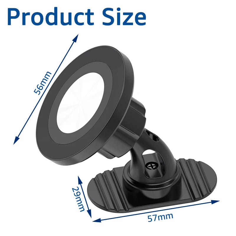 GripGo Magnetic Car Phone Mount – 360° Rotation for MagSafe & All Phones
