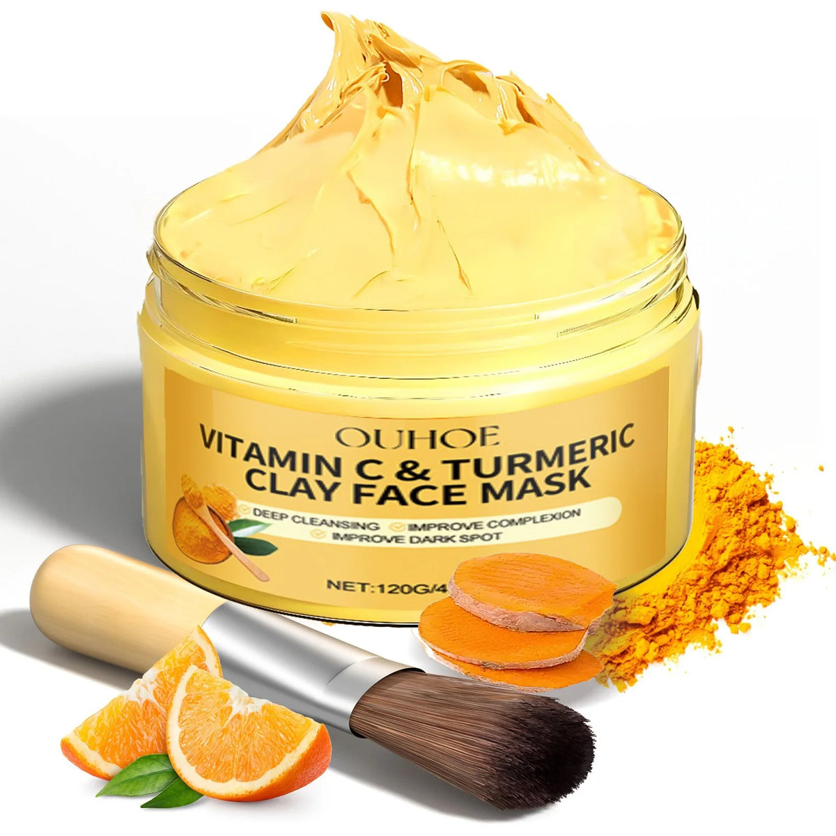 Turmeric Vitamin C Clay Mask – Deep Cleansing & Brightening Face Mask