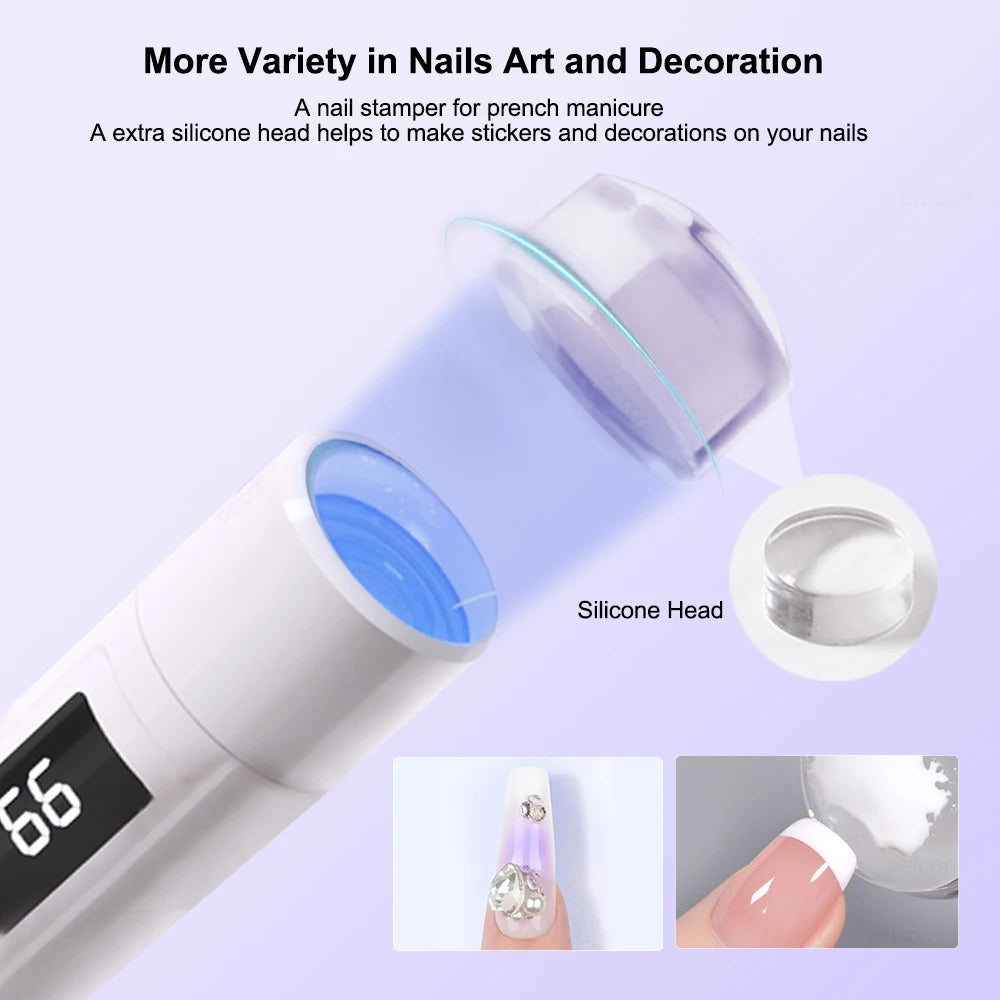 Portable UV LED Nail Lamp – Mini Gel Polish Dryer with Stand