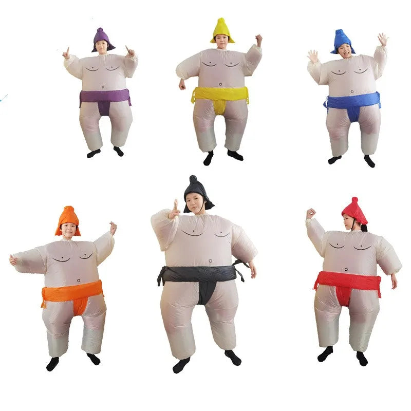 Halloween Inflatable Sumo Wrestler Costume – Blow-Up Suit for Kids & Adults