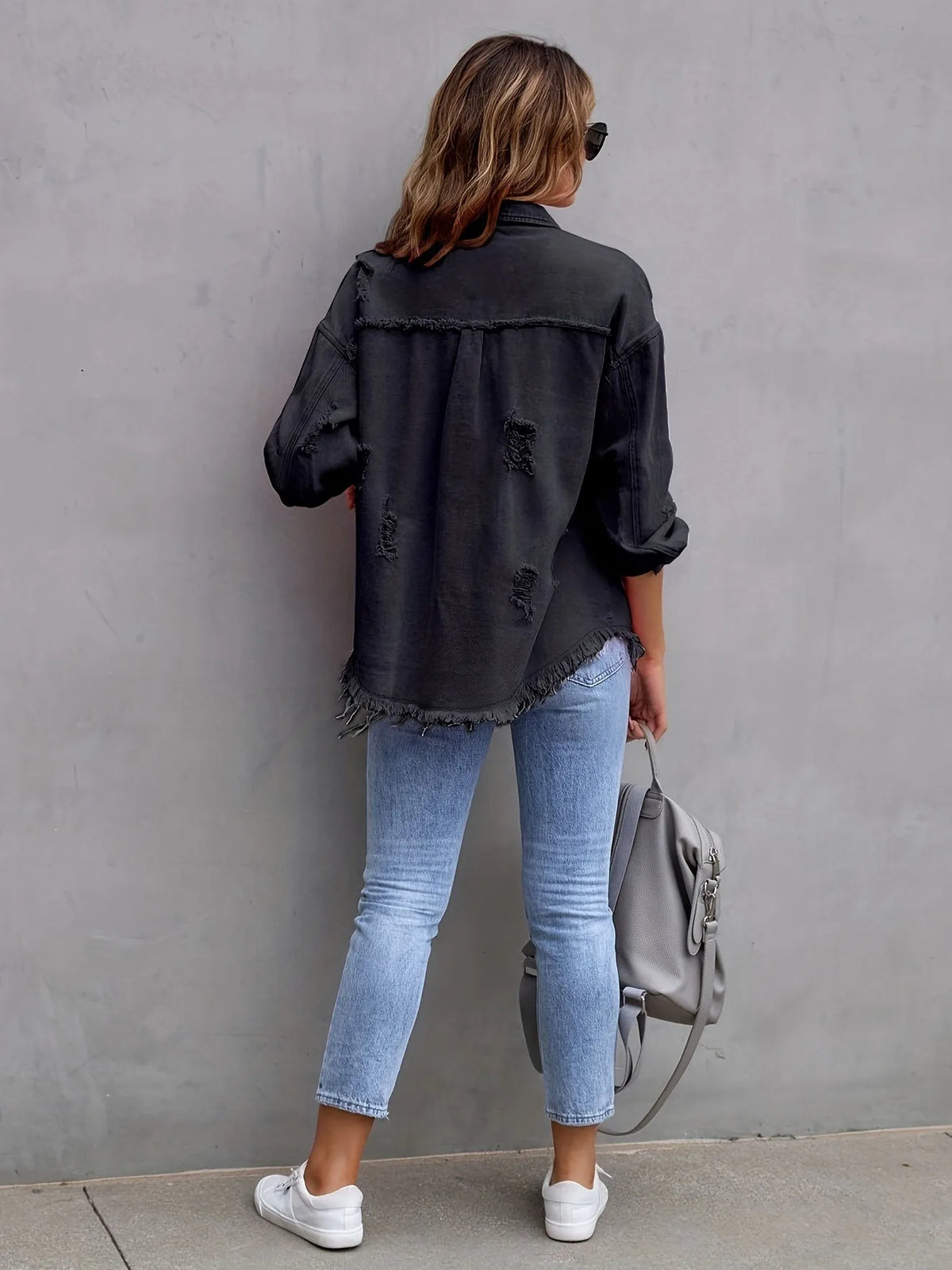 Women's Mid-Length Denim Jacket