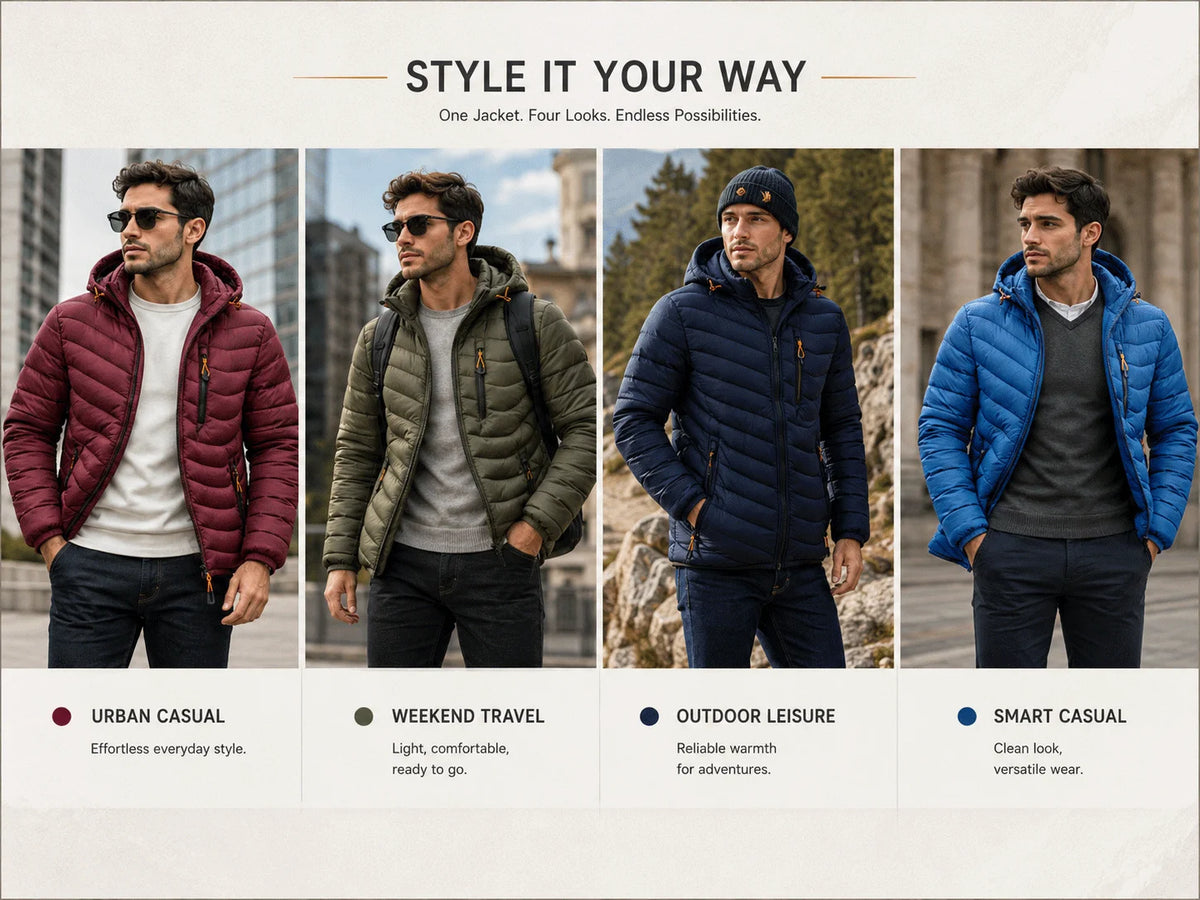 Men's Lightweight Hooded Puffer Jacket