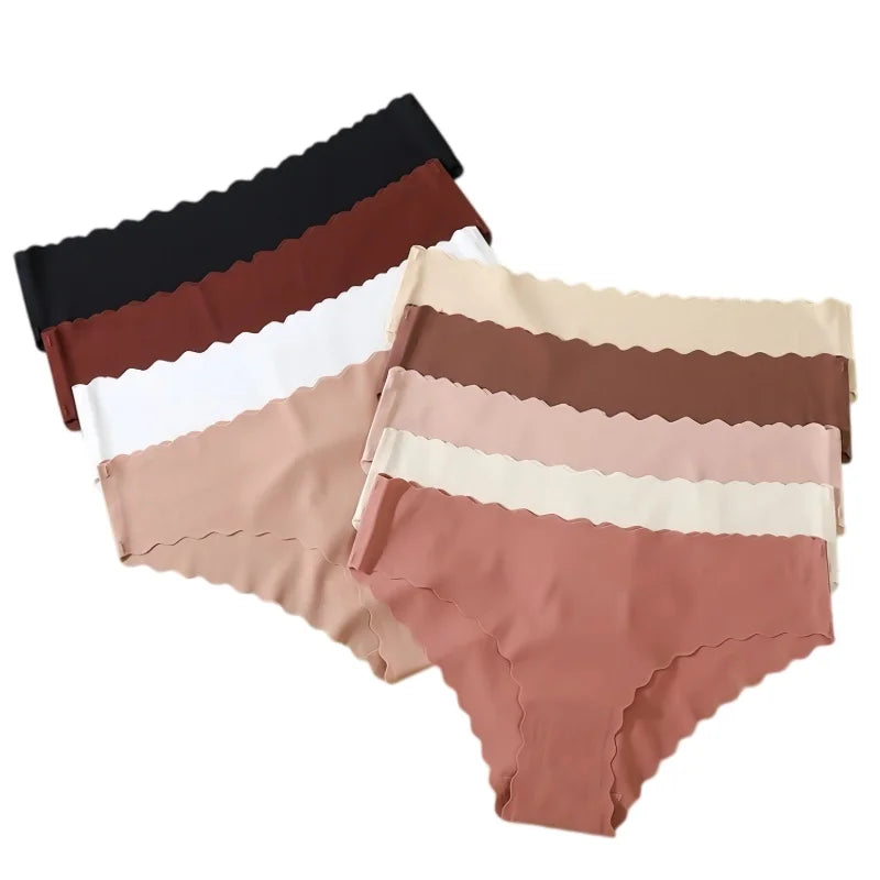 Women's Ice Silk Seamless Panties, 4-Pack — Mid-Rise No-Show Briefs