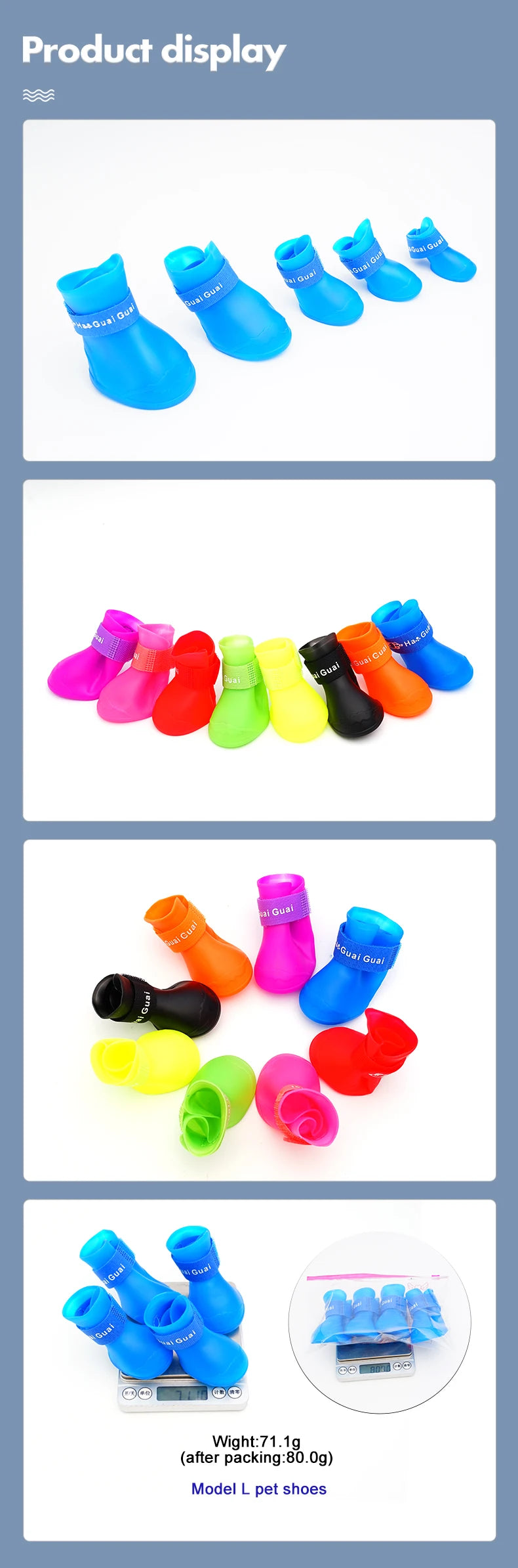 Waterproof Silicone Dog Rain Boots – Non-Slip Paw Protectors