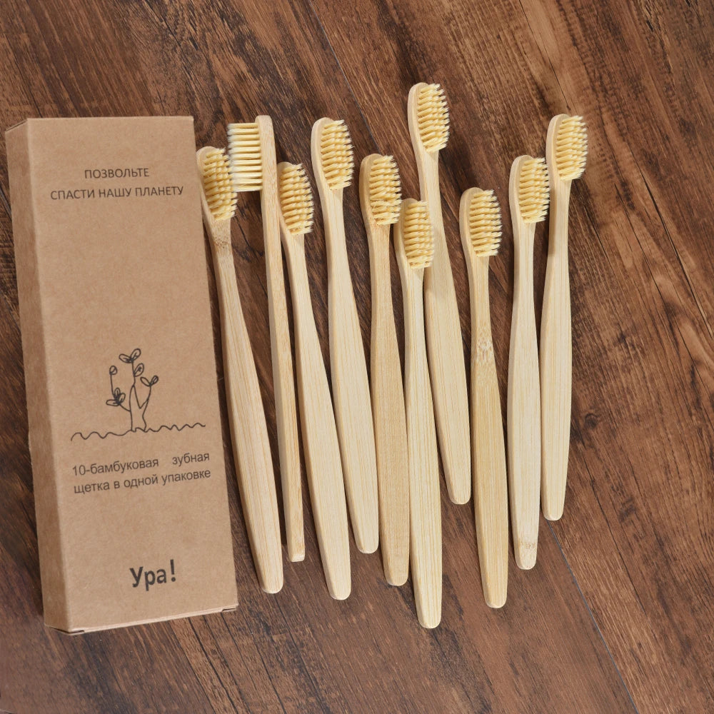 BambooSmile Natural Bamboo Toothbrush Set