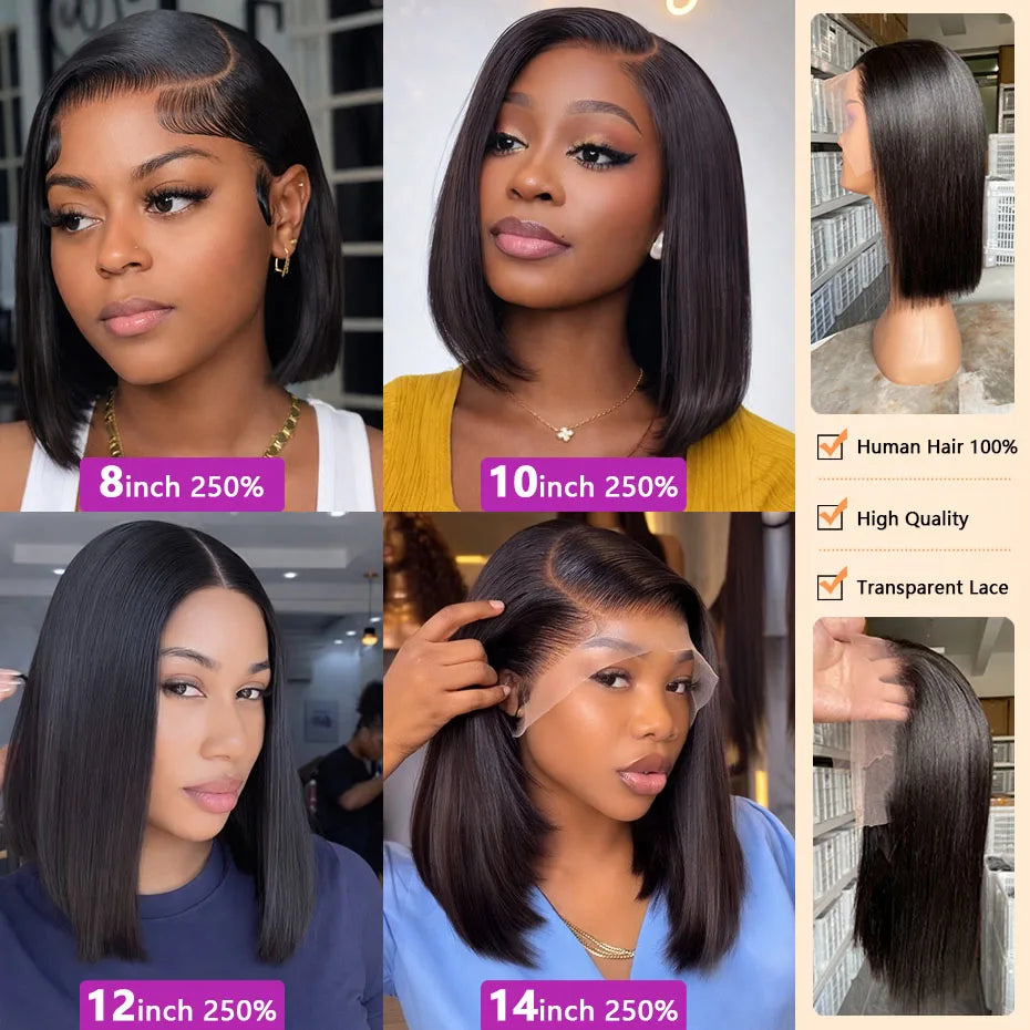 Bone Straight HD Lace Frontal Wig – Glueless Pre-Plucked, 250% Density