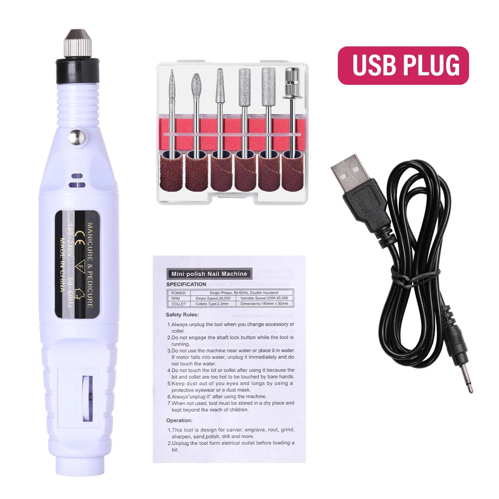 Electric Nail Drill Machine Set – Professional Manicure & Pedicure Kit