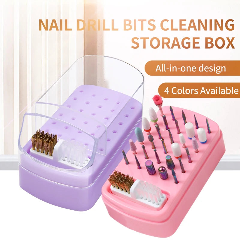Nail Drill Bits Organizer Box – 30-Slot Acrylic Display Stand