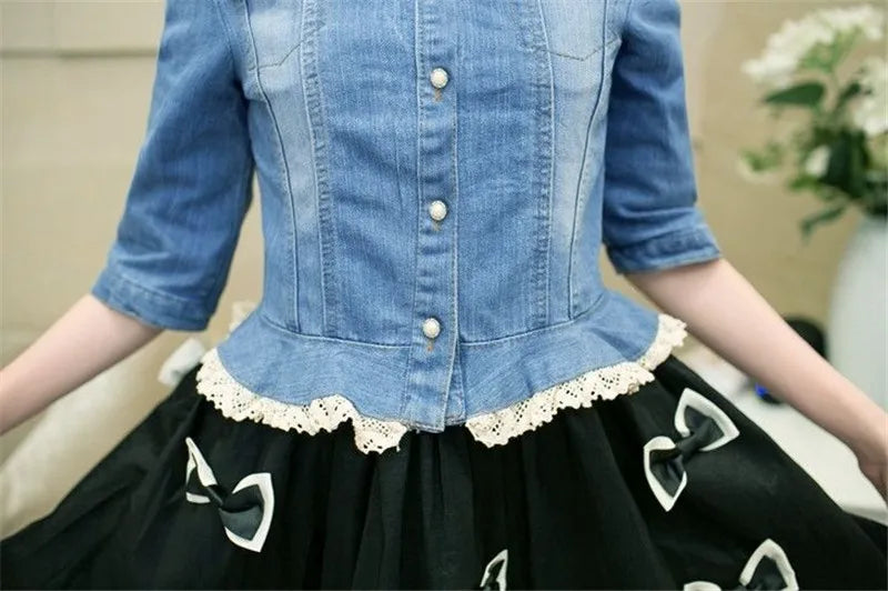 Women's Half Sleeve Denim Jacket