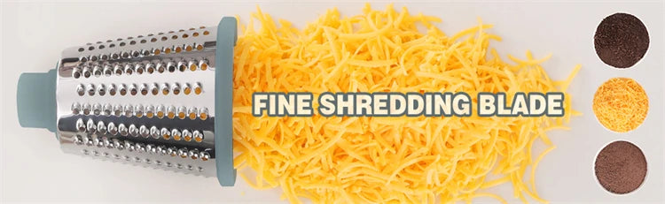 3-in-1 Rotary Cheese Grater – Manual Vegetable Slicer & Grinder Set