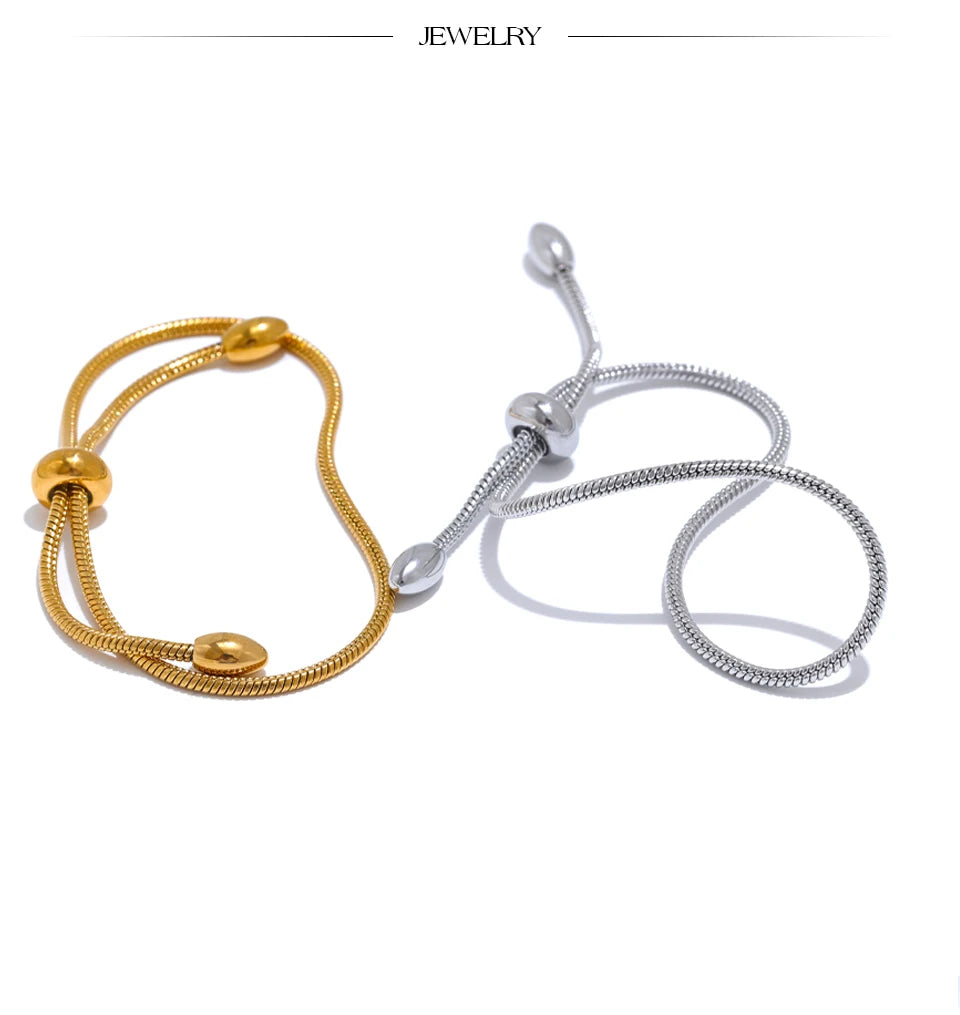 Adjustable Chain Pull-Out Bangle Bracelet