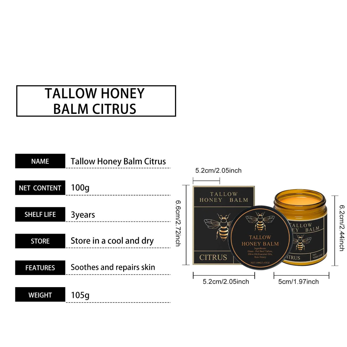Tallow Honey Glow Hydrating Cream