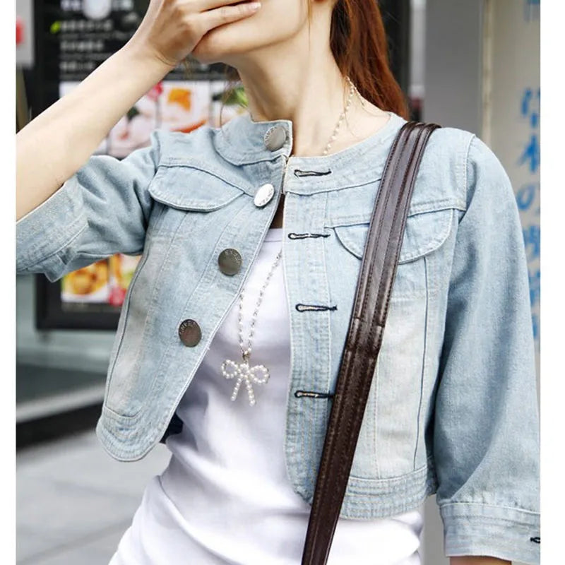 Women's Half Sleeve Denim Jacket