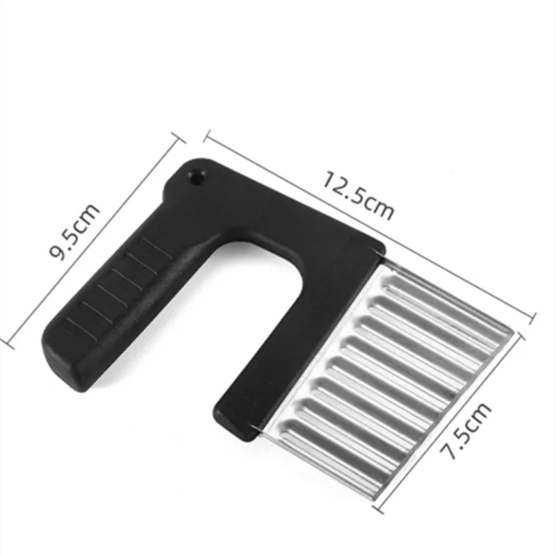 Stainless Steel Potato Chip Slicer – Crinkle Cut Wavy Cutter for Vegetables & Dough