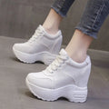 Women's Leather Chunky Ankle Boots with Platform
