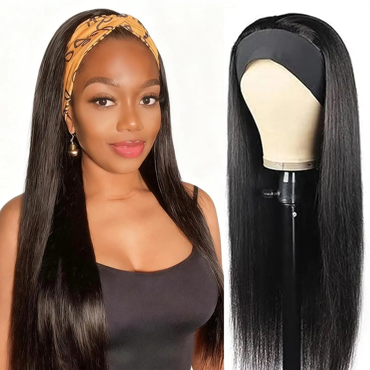 Deep Water Wave Human Hair Headband Wig