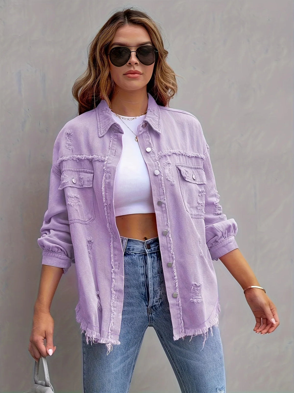Women's Mid-Length Denim Jacket
