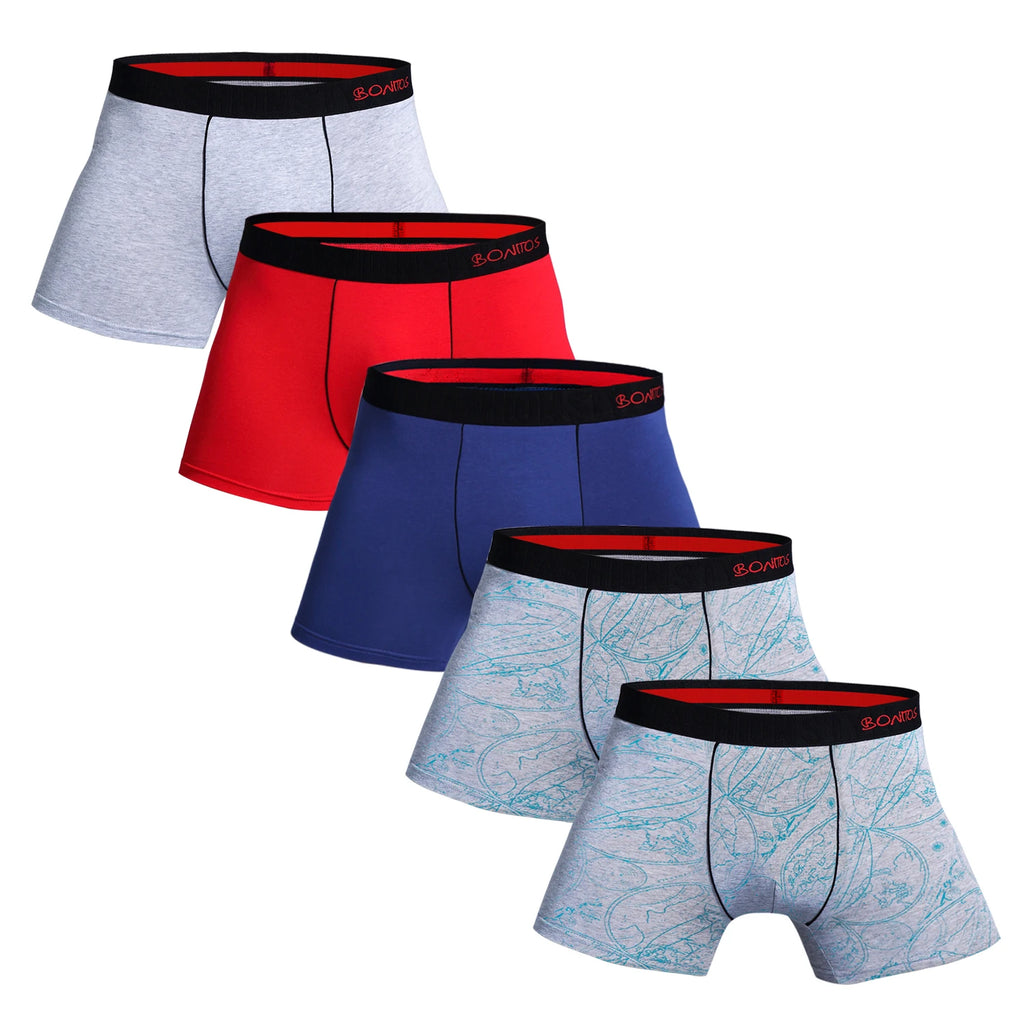 Men's Cotton Boxer Briefs, 5-Pack — Comfortable Everyday Underwear