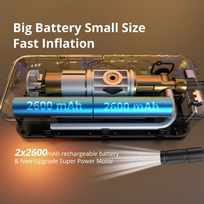 Rechargeable Cordless Tire Inflator – Portable Air Compressor with Digital Display (Car, Motorcycle, Bike, Balls)