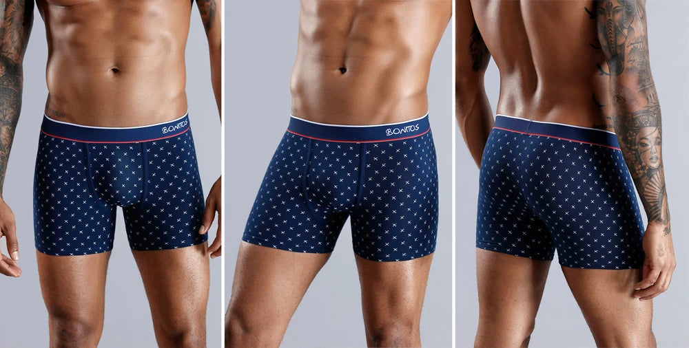 Men's Cotton Boxer Briefs, 4-Pack — Soft Letter-Waistband Underwear