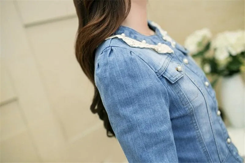 Women's Half Sleeve Denim Jacket
