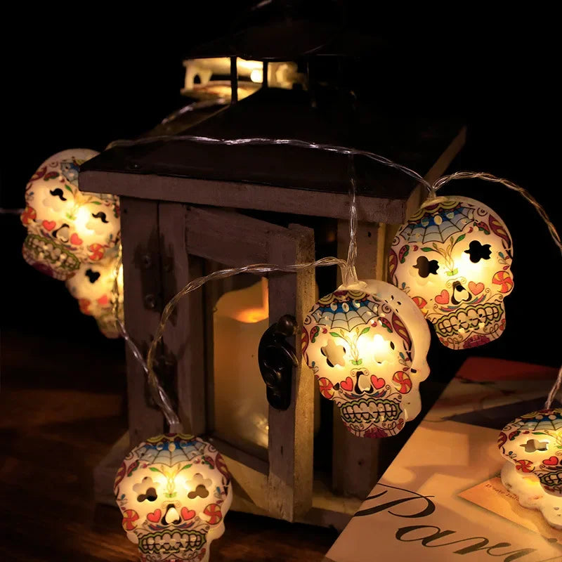 Halloween LED String Lights – Skull, Pumpkin & Bat Fairy Light Garland for Indoor/Outdoor Decor (22 Styles)