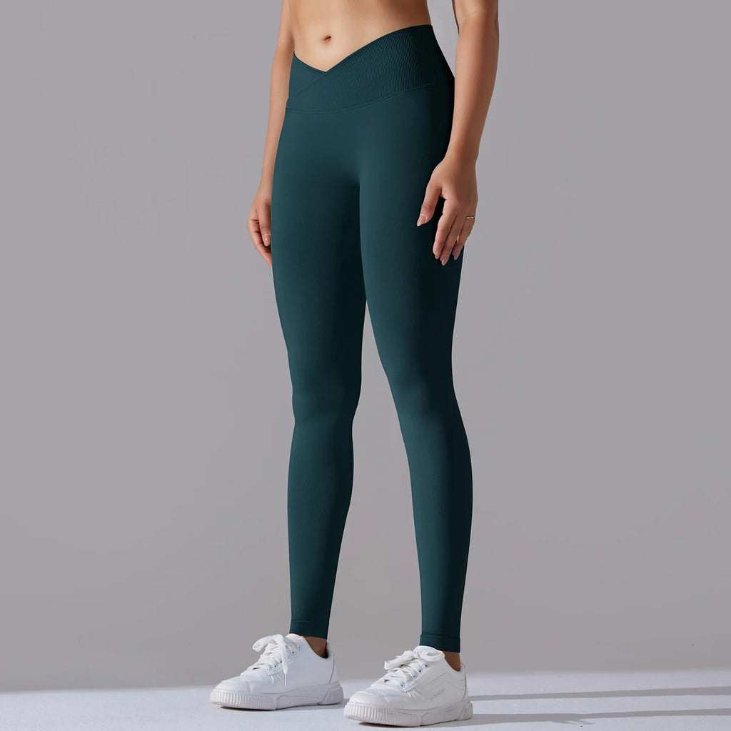 CrossWaist Seamless High-Waist Yoga Leggings