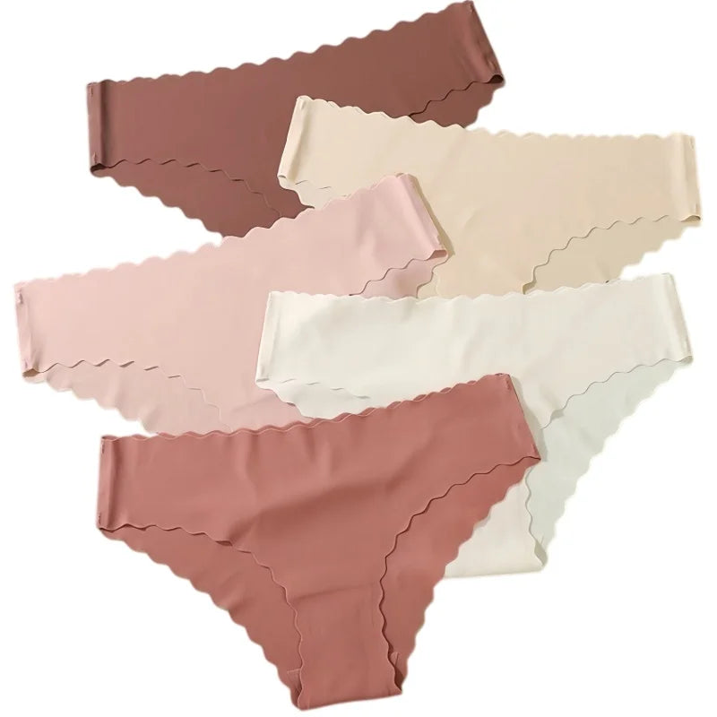 Women's Ice Silk Seamless Panties, 4-Pack — Mid-Rise No-Show Briefs