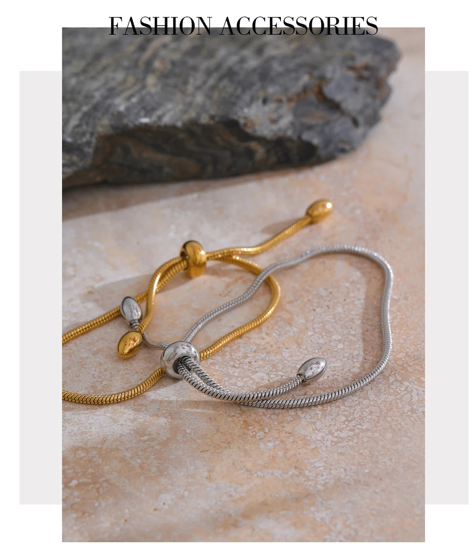 Adjustable Chain Pull-Out Bangle Bracelet