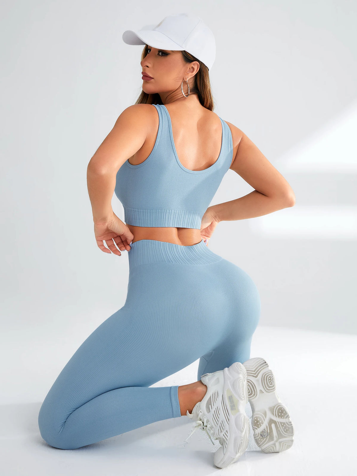 Women's 2-Piece Workout Set – High Waist Leggings & Sports Bra