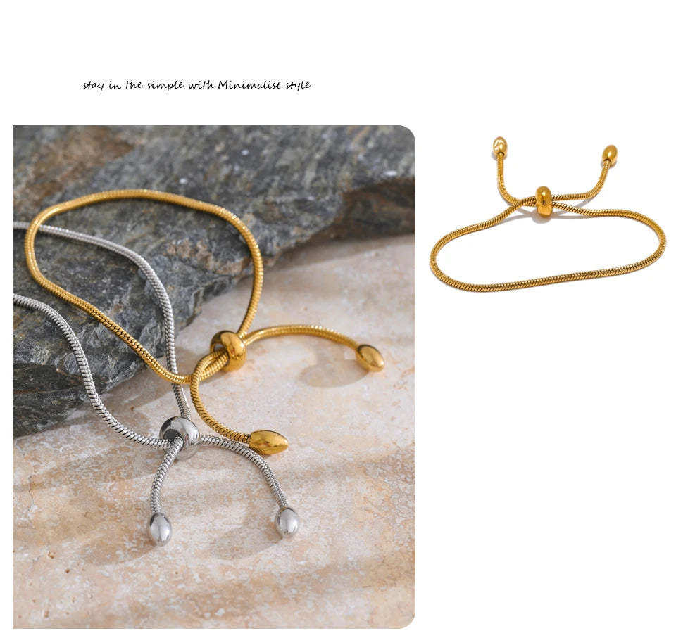 Adjustable Chain Pull-Out Bangle Bracelet