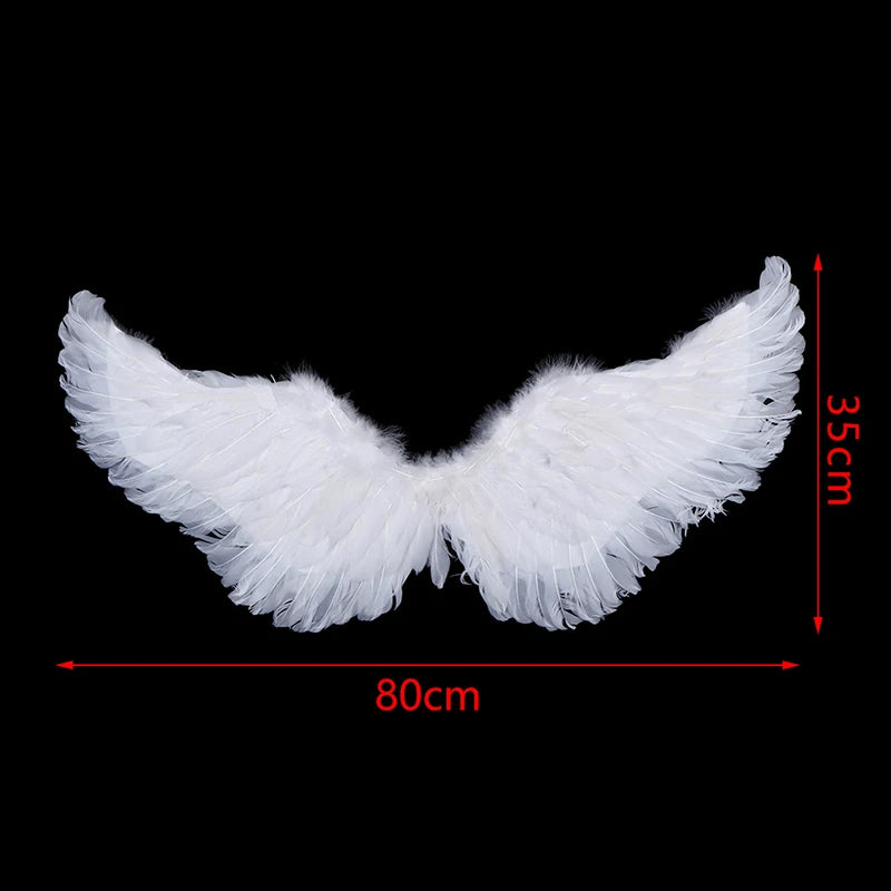 Angel Wings, Halo & Wand Costume Set – White Feather Cosplay Accessories