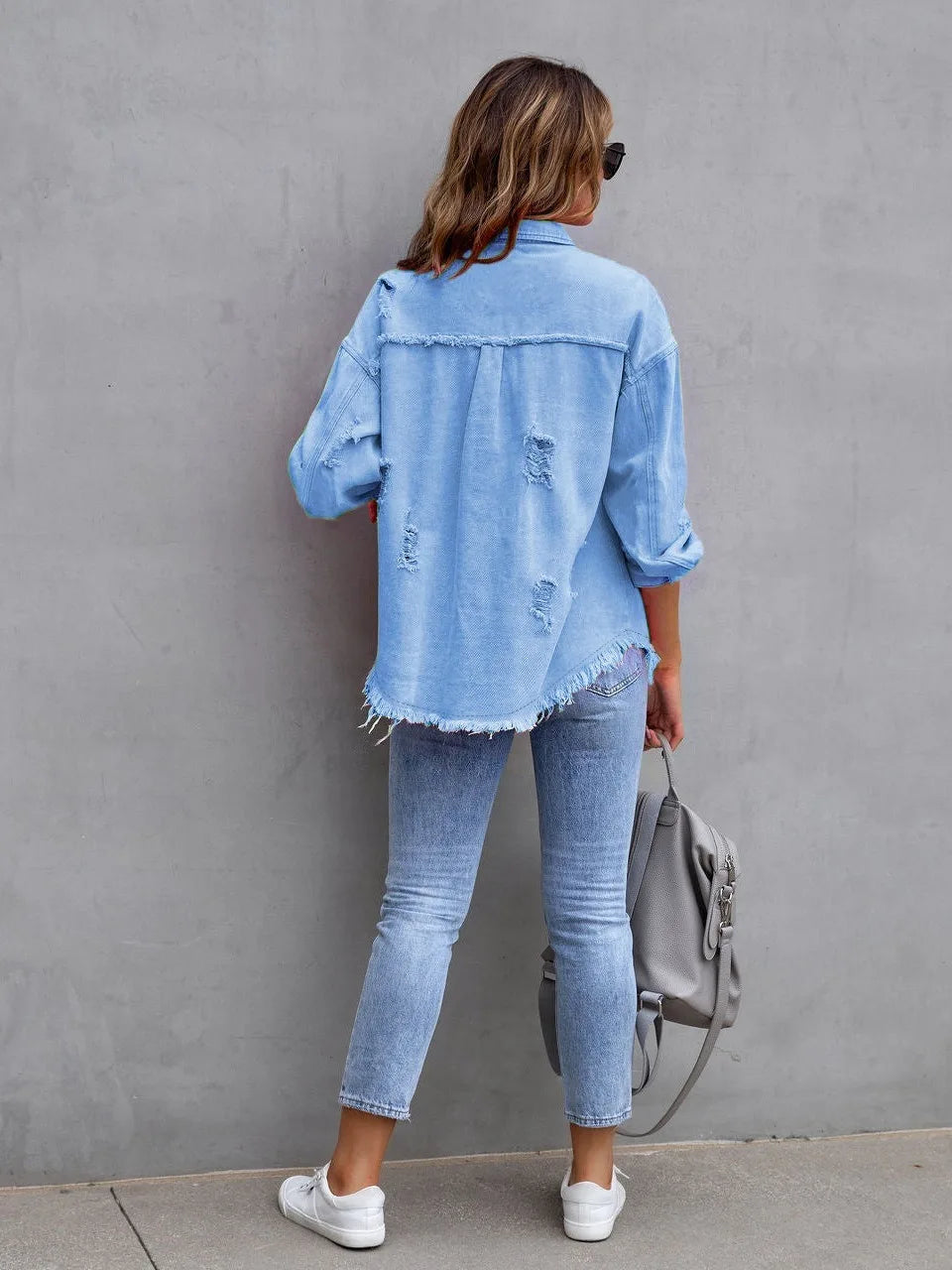 Women's Mid-Length Denim Jacket