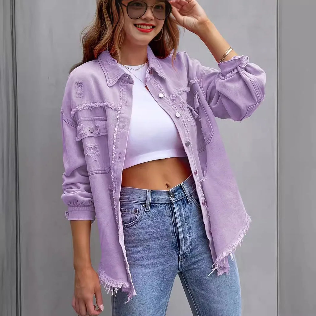 Women's Mid-Length Denim Jacket