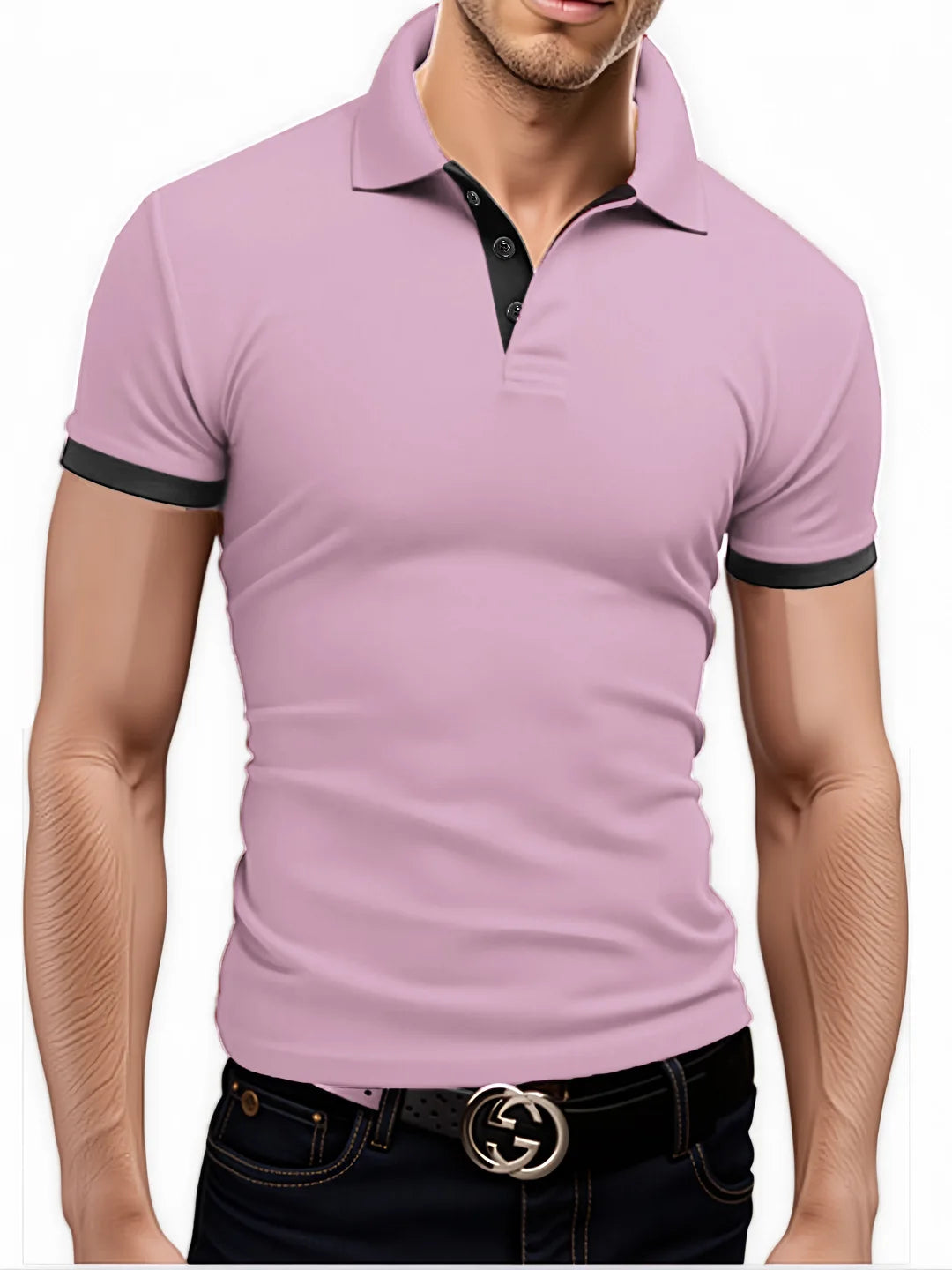 Men's Color Block Slim Fit Polo Shirt