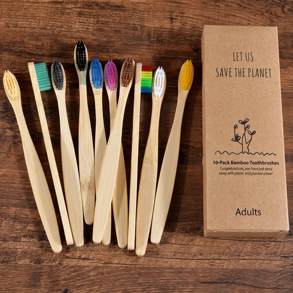 BambooSmile Natural Bamboo Toothbrush Set