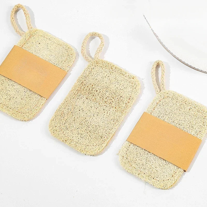 Natural Loofah Exfoliating Sponges, 6-Pack — Bamboo Fiber Body Scrubbers