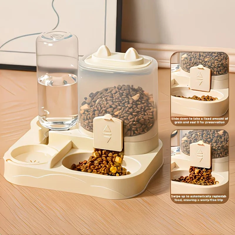 2-in-1 Pet Feeder & Water Dispenser – Dry/Wet Food Station