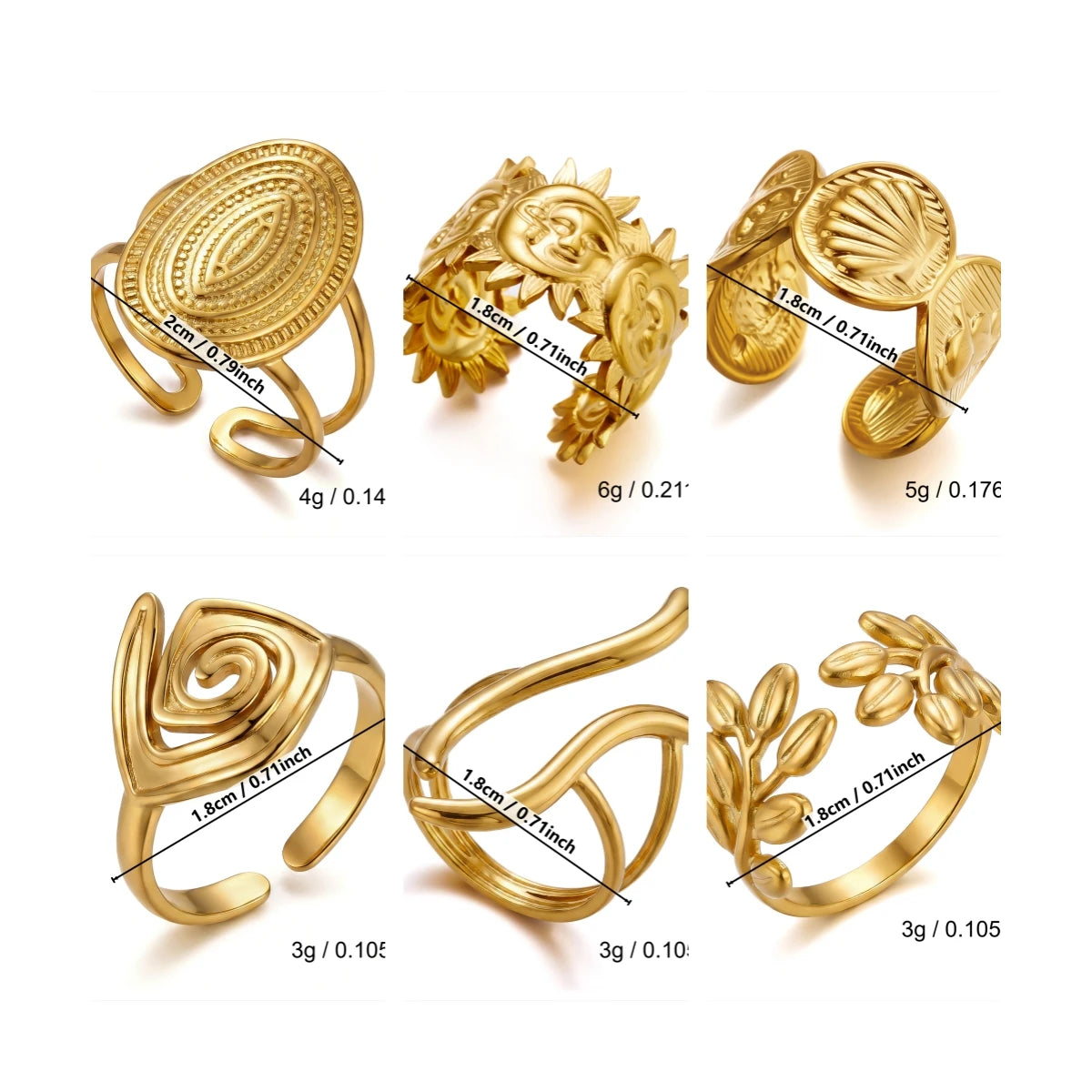Vintage Open Rings Set