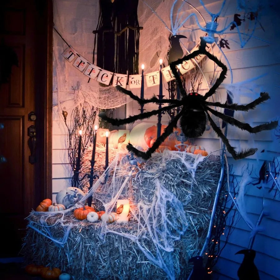 Giant Halloween Spider Decor – Indoor/Outdoor Haunted House Prop