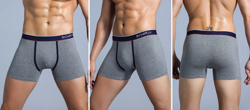 Men's Cotton Boxer Briefs, 4-Pack — Soft Letter-Waistband Underwear