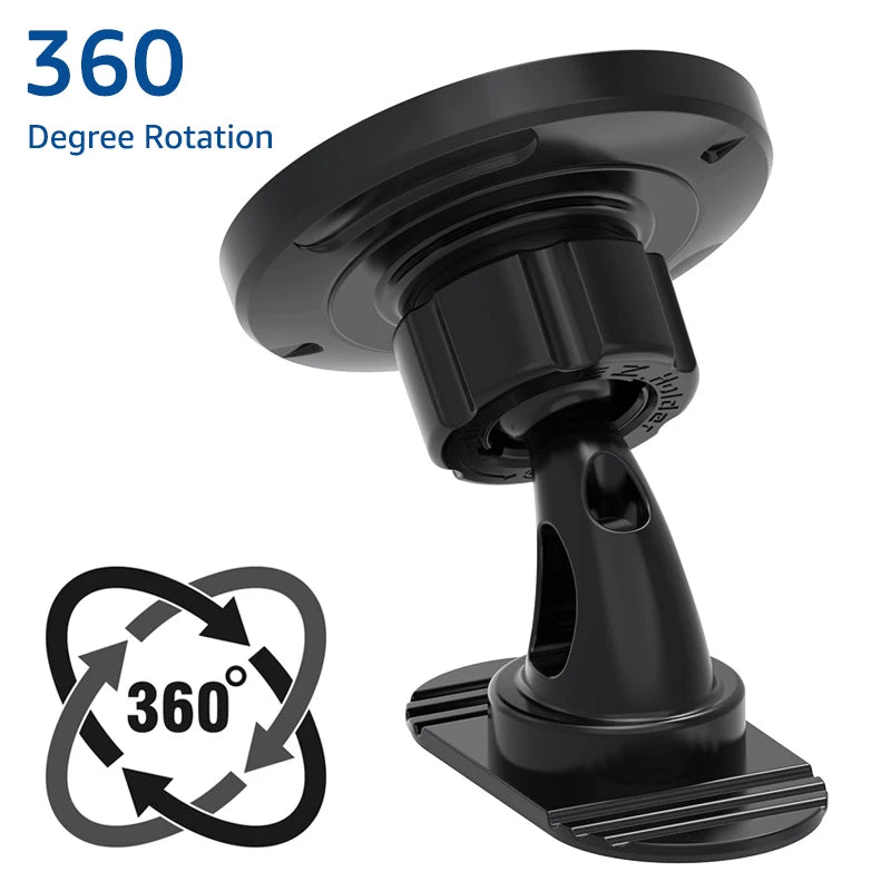 GripGo Magnetic Car Phone Mount – 360° Rotation for MagSafe & All Phones