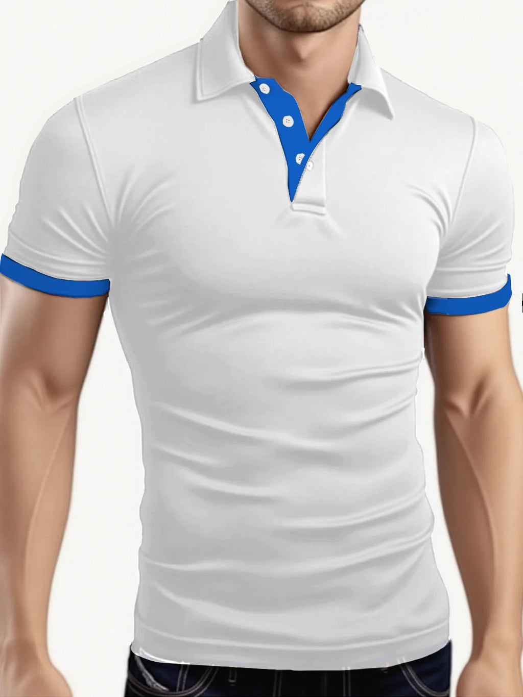 Men's Color Block Slim Fit Polo Shirt