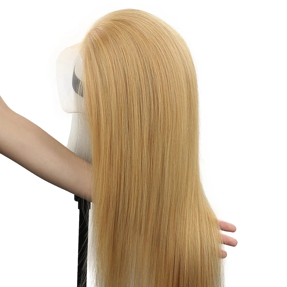 Honey Blonde 13x4 Lace Front Wig – Pre-Plucked Straight, 180% Density