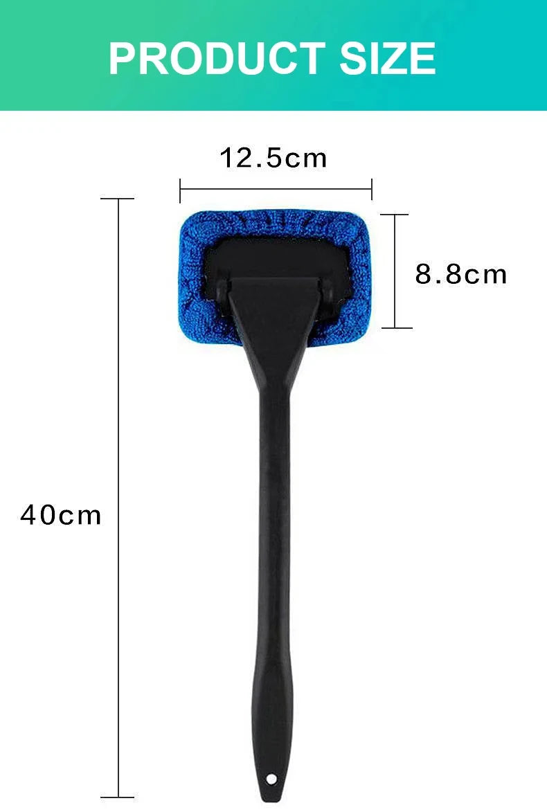 Car Window Cleaner Brush Kit – Interior Windshield Cleaning Tool with Long Handle (4 Colors)