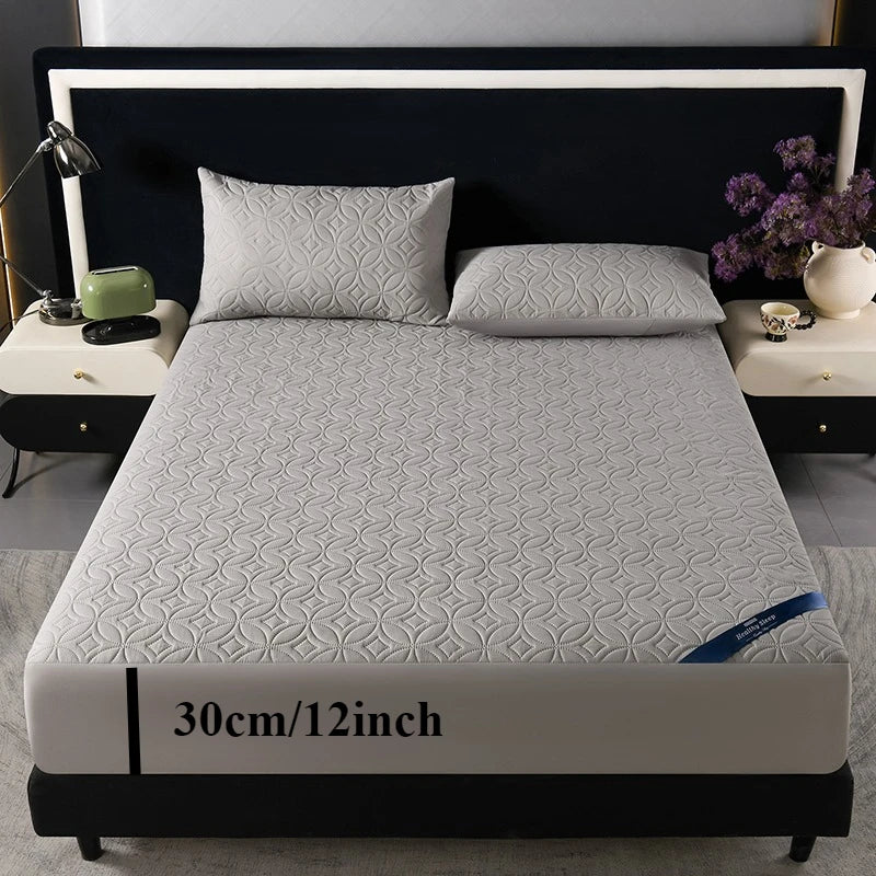 Waterproof Quilted Mattress Protector – Soft Breathable Deep-Pocket Fitted Style