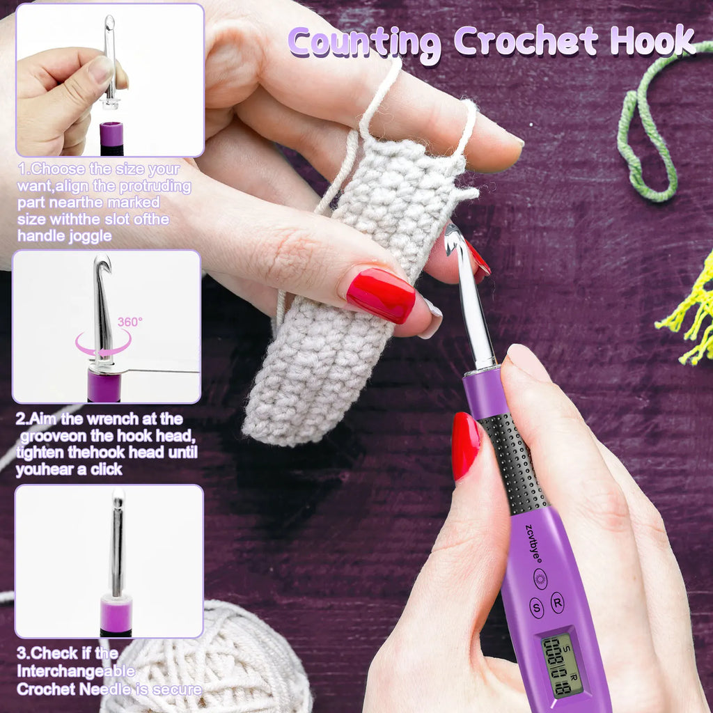 24-Piece LED Crochet Hook Set
