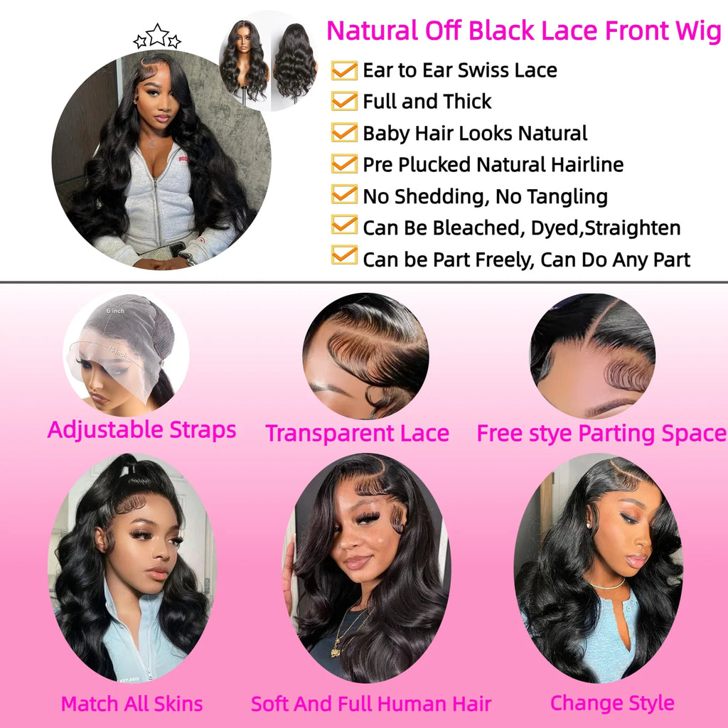 Body Wave Human Hair 13x4 Lace Front Wig